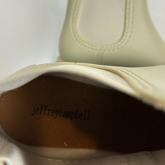 JEFFREY CAMPBELL Pleu Platform Lug Sole Chelsea Rain Boot Cream Size US 10 NWT - Picture 9 of 11